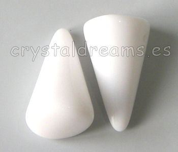 Spike 12x18mm Agujero 1mm Chalk White -  - Crystaldreams Abalorios