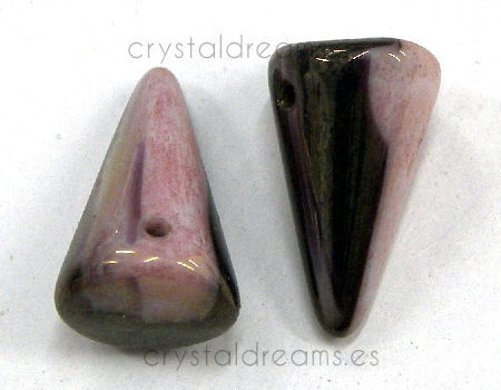 Spike 12x18mm Agujero 1mm Rose-Jet Hematite -  - Crystaldreams Abalorios