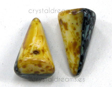 Spike 12x18mm Agujero 1mm Tweedy Yellow/Black -  - Crystaldreams Abalorios