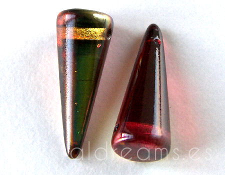 Spike 7x17mm Agujero 1mm Magic Red Yellow -  - Crystaldreams Abalorios