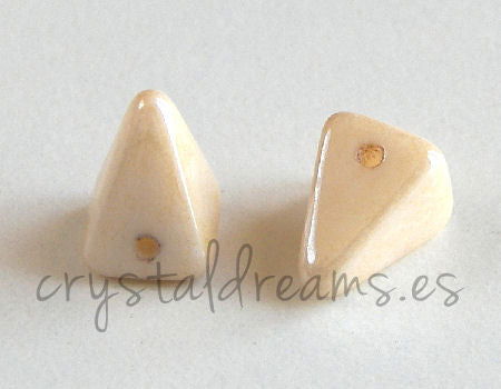 Spike cuadrados Agujero: 1mm - 11x7mm Opaque Beige Ceramic -  - Crystaldreams Abalorios