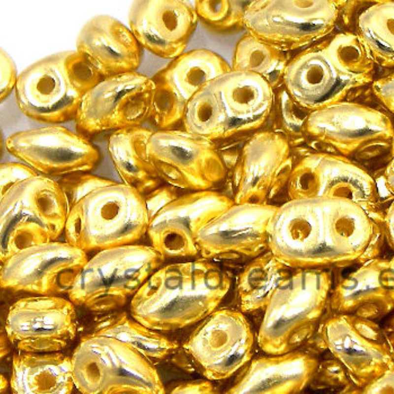 Superduo® 2,5x5mm Ag:0,8mm  24kt GOLD PLATED - 1 pieza -  - Crystaldreams Abalorios