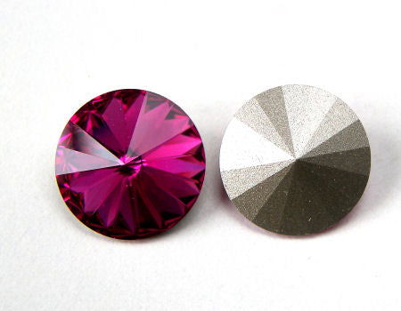 Swarovski Elements - 1122 14mm Rivoli - Fuchsia Silver Foiled -  - Crystaldreams Abalorios