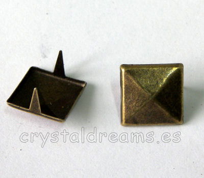 Tachuela 8x8x3mm Old Gold -  - Crystaldreams Abalorios