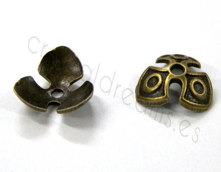 Terminales Capucha Bronze - 14mm - Agujero:2mm x unidad -  - Crystaldreams Abalorios