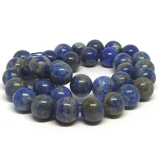 Tira 37 cuentas Lapis Lazuli natural 10mm Agujero: 1mm -  - Crystaldreams Abalorios