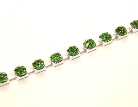 Tira de strass metalica 20 cm - Peridot -  - Crystaldreams Abalorios