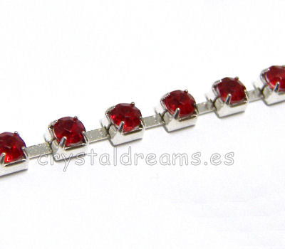 Tira de strass metalica 20 cm - Red -  - Crystaldreams Abalorios