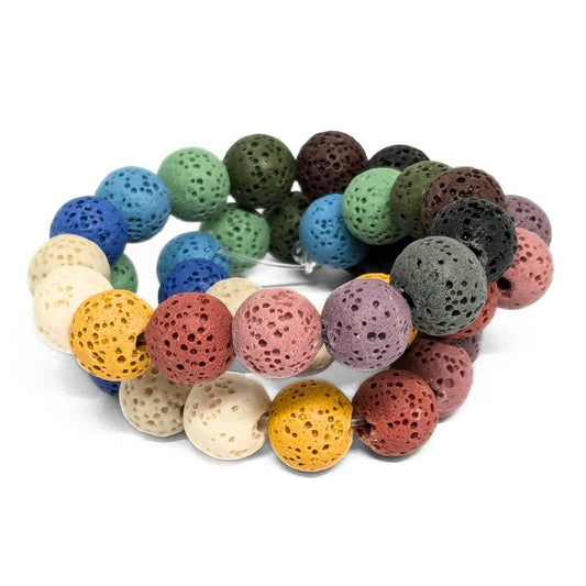 Polished Round Natural Lava Bead Strands - 10mm