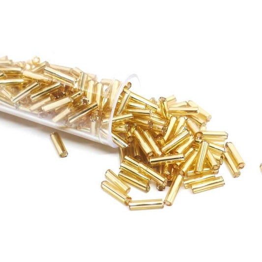 Tubo Canutillos de vidrio NOVA 6mmx2mm GOLDEN LINED - 5gr. -  - Crystaldreams Abalorios