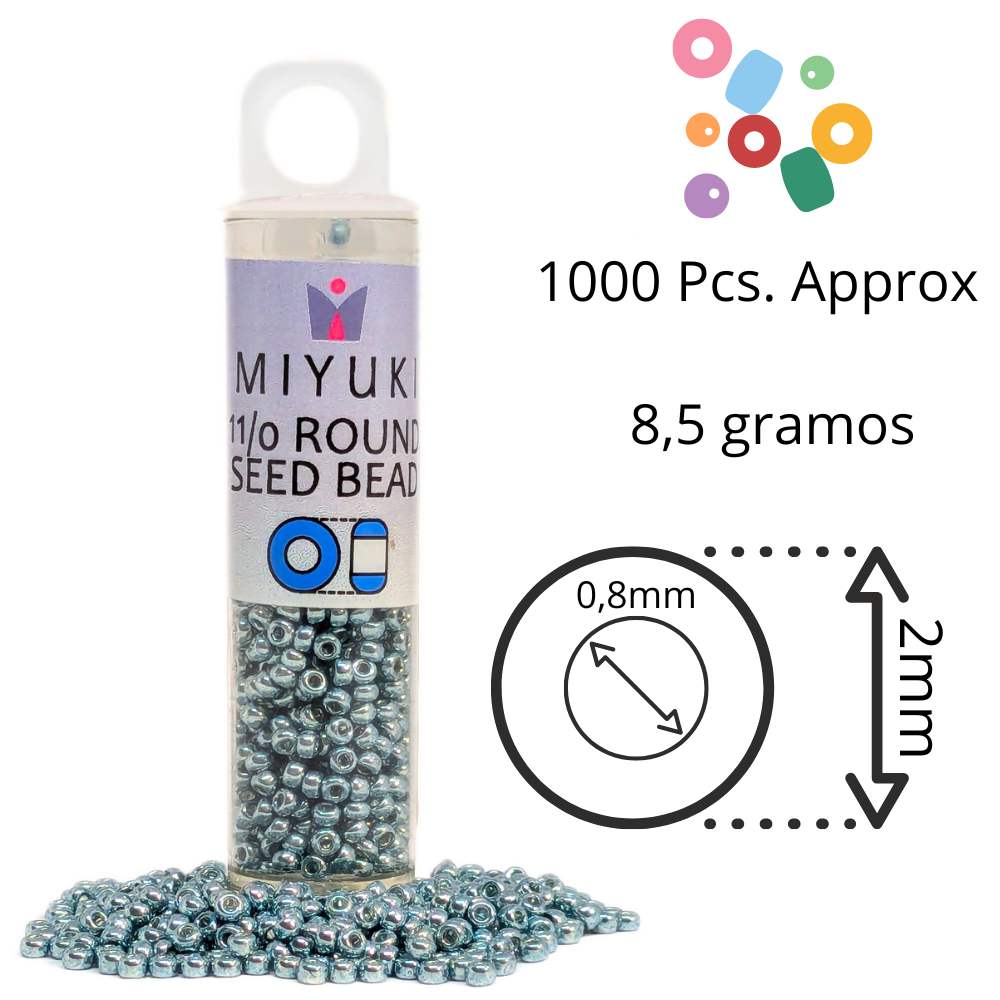 Tubo Rocallas Miyuki 11/0 "Galvanized Dark Blue Gray" Color 1059D -  