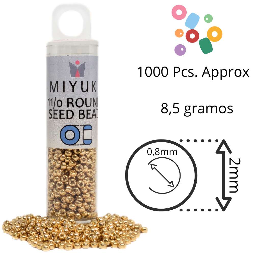 Tubo Rocallas Miyuki 11/0 "Galvanized Gold" Color 1052 -  