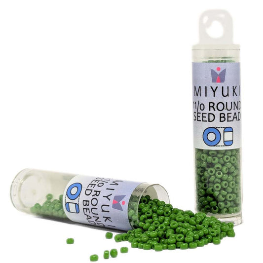 Tubo Rocallas Miyuki 11/0 Opaque Jade Green 411 -  