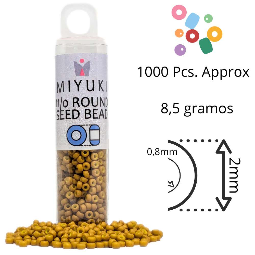 Tubo Rocallas Miyuki 11/0 "Opaque Mustard" Color 1233 -  