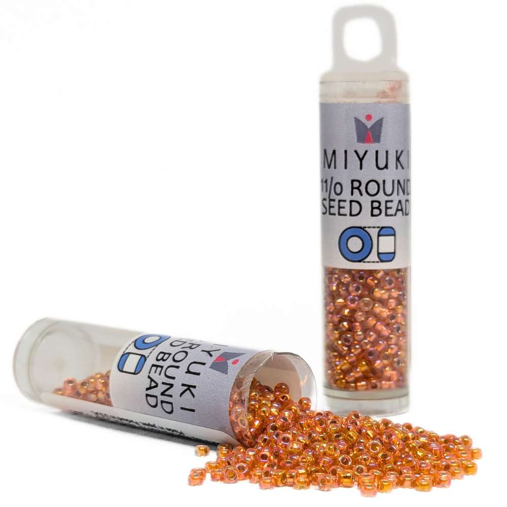 Tubo Rocallas Miyuki 11/0 "Silver Lined Orange AB" Color 1008 -  