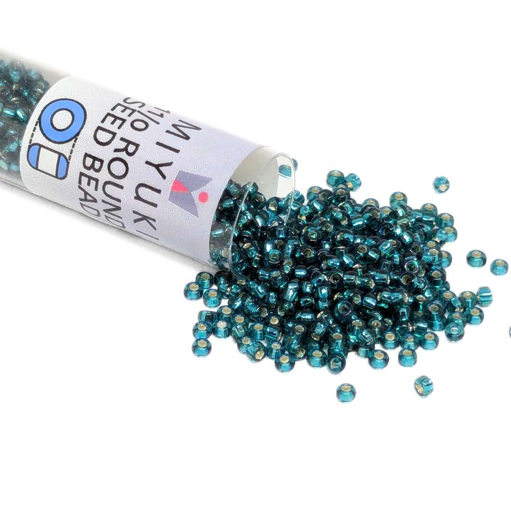 Tubo Rocallas Miyuki 11/0 "Silver Lined Teal" Color 1424 -  