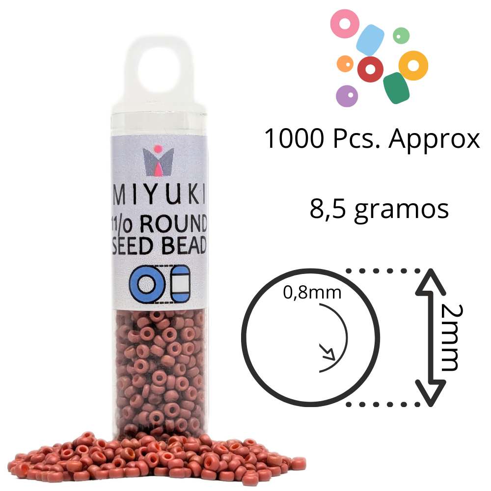 Tubo Rocallas Miyuki 11/0 "Terracotta" Color 1236 -  