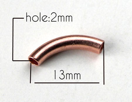 Tubos Metalicos Cobre 13x3mm Agujero: 2mm -  - Crystaldreams Abalorios