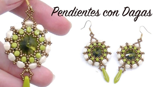 Tutorial Pendientes Dagas - Swarovski Elements -  - Crystaldreams Abalorios