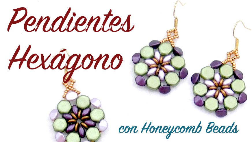 Tutorial Pendientes Hexágono con Honeycomb Beads -  - Crystaldreams Abalorios