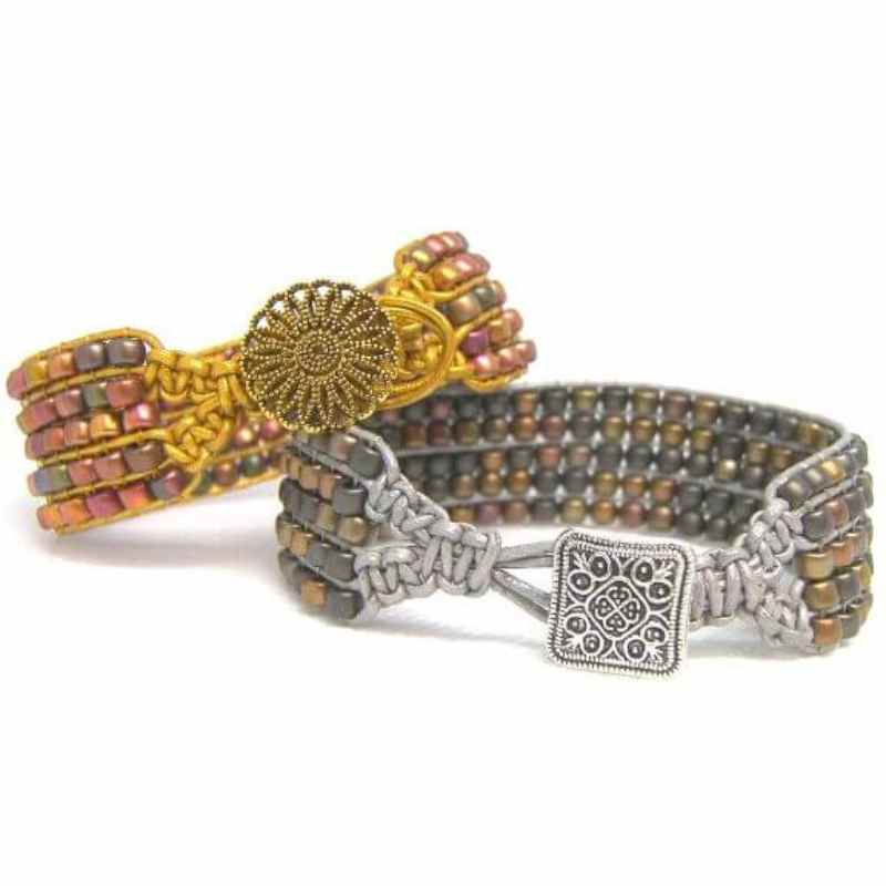 Tutorial Pulsera Mokiba - con macrame y Matubo beads -  - Crystaldreams Abalorios