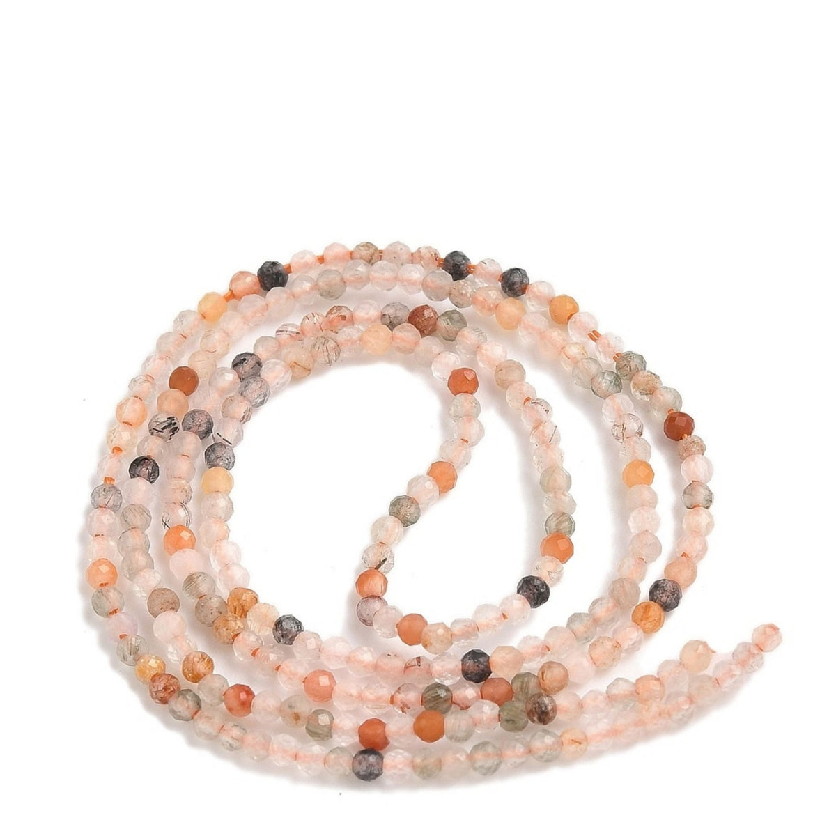 Tira de Cuentas de Ágata Natural Facetadas Redondas de 2 mm - 200 unidades