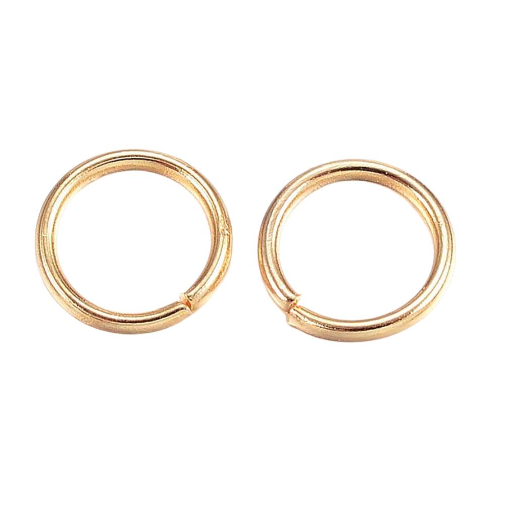 10 x Anillas Abiertas 4mm x 0,5mm Acero Inoxidable Chapado Oro Real de 18K