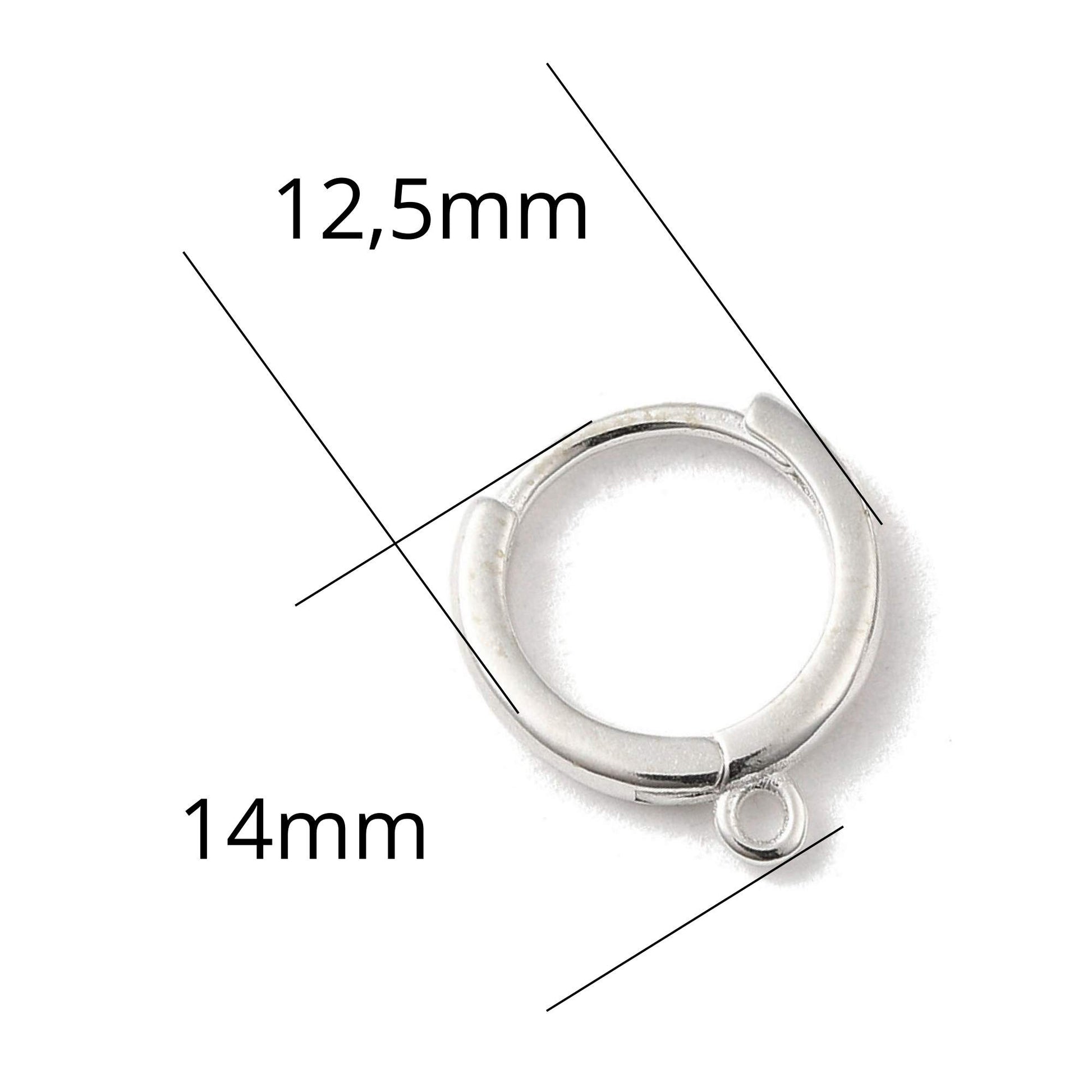 Pendiente de aro pequeño de plata 925 para joyería artesanal