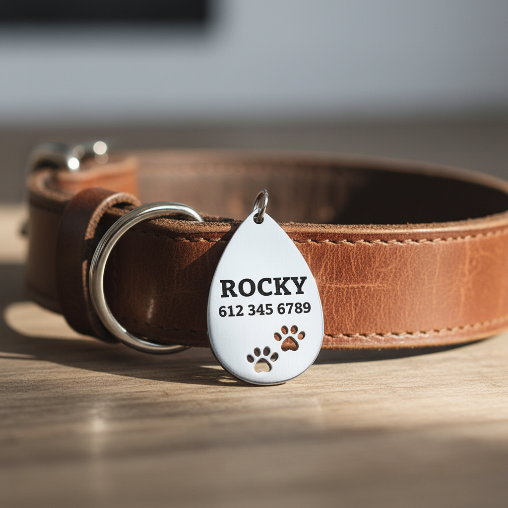 Chapa identificativa ROCKY en collar