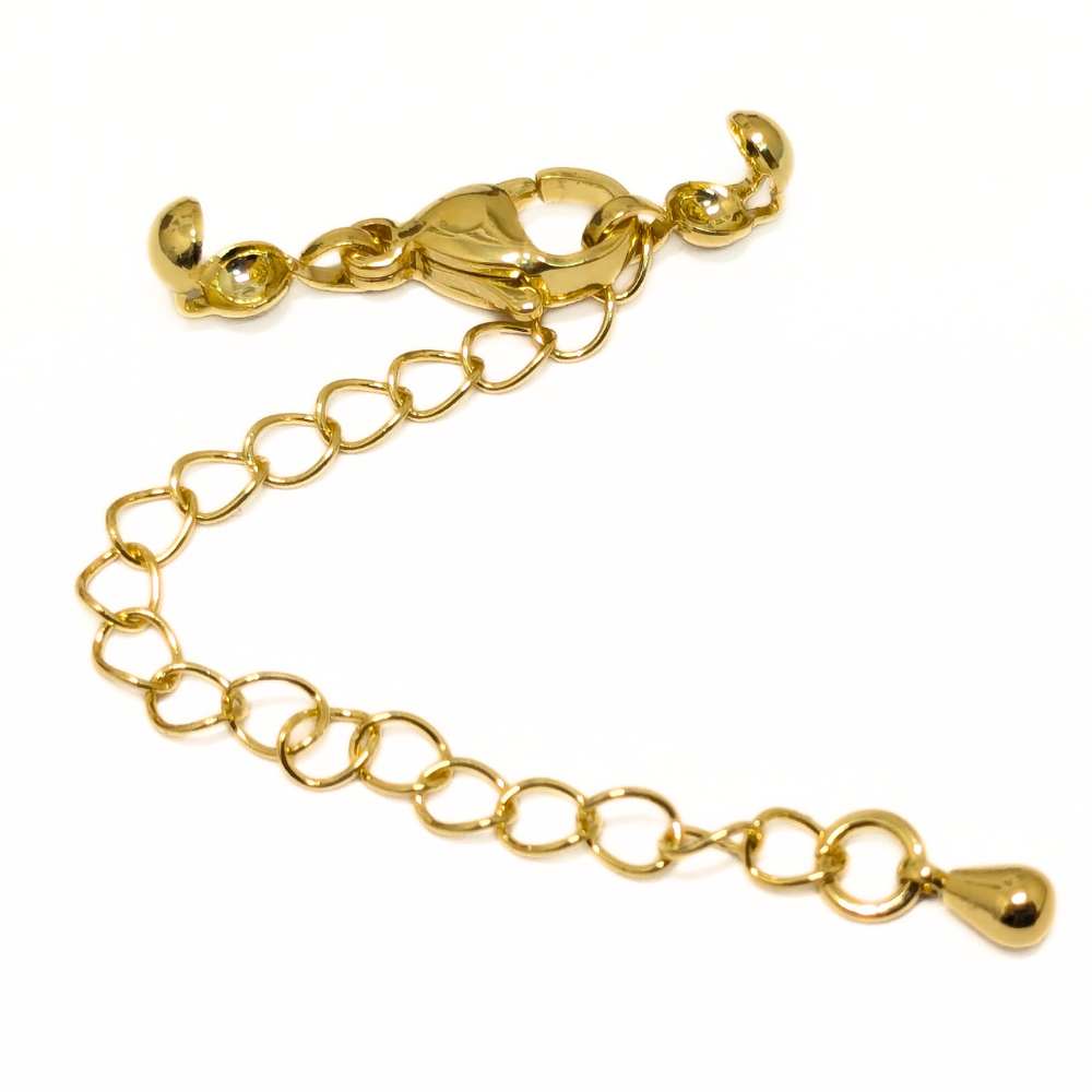 Extensor para collares y pulseras con chapado en oro auténtico de 24 quilates