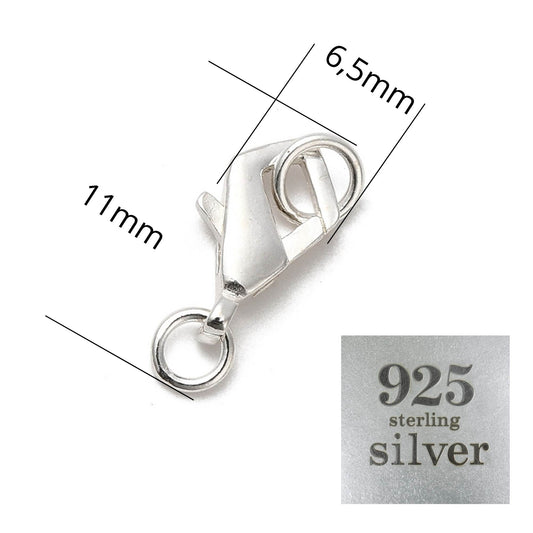 Lobster clasp de plata 925 para pulseras y collares