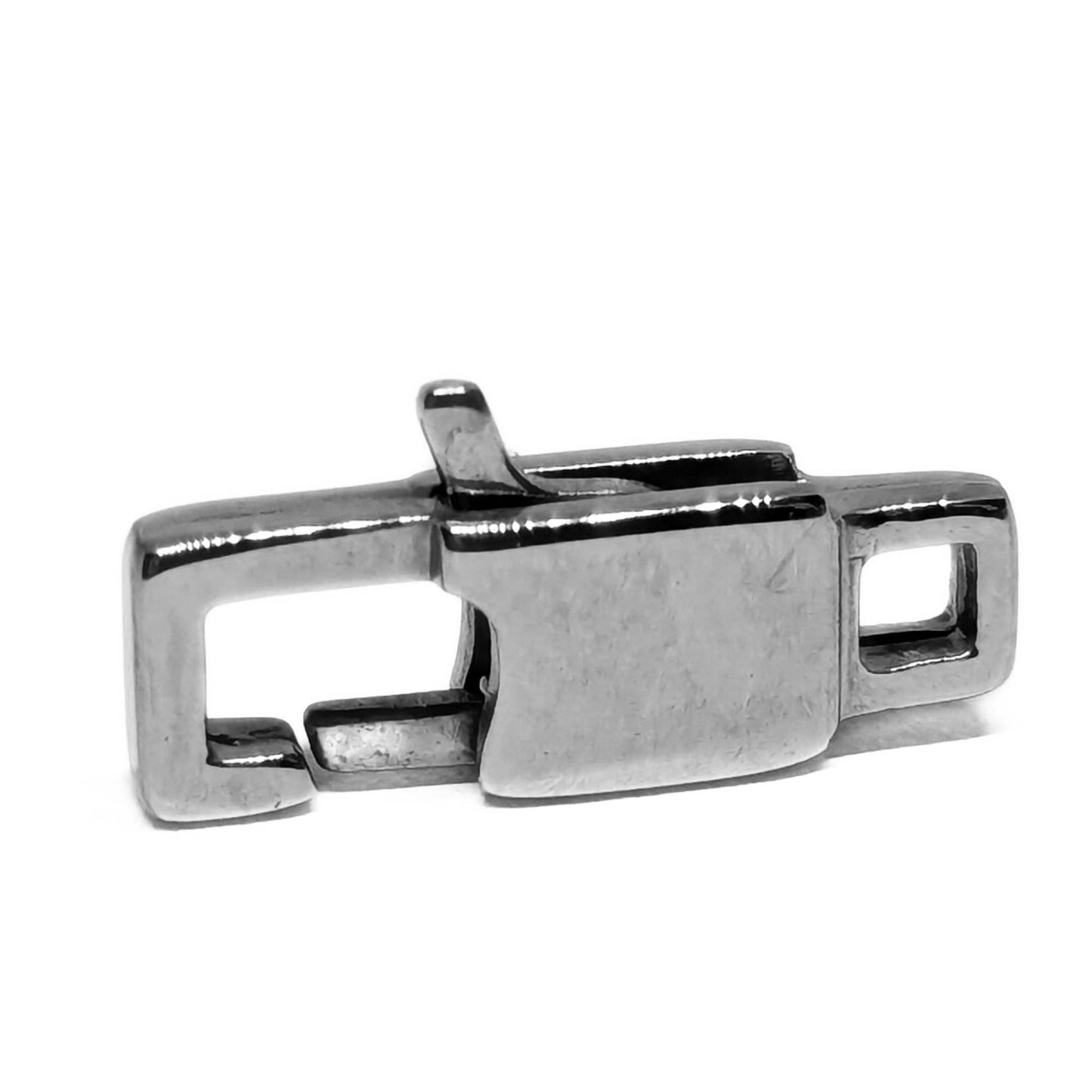 Cierre acero inox rectangular mosqueton 15x7x3mm Agujero: 2mm