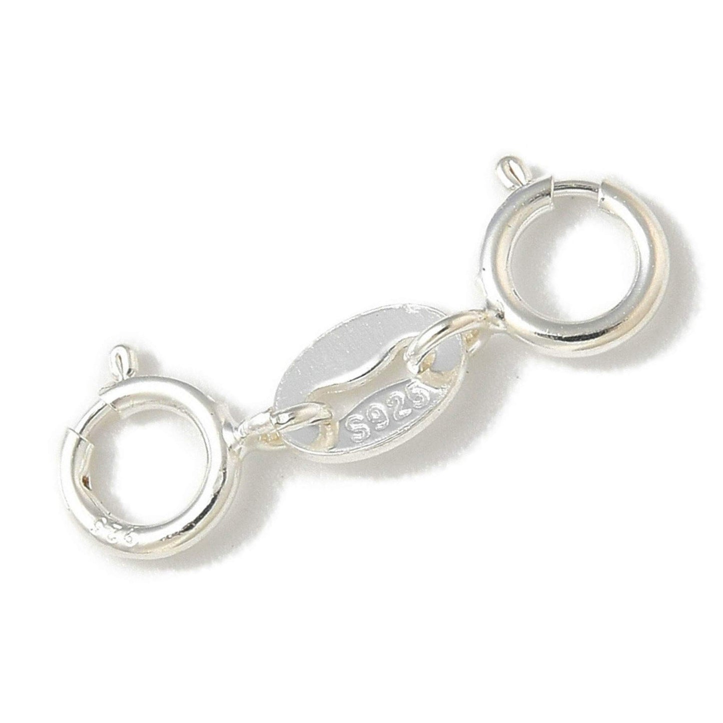 Cierre doble anilla con muelle en plata S925 para pulseras y collares