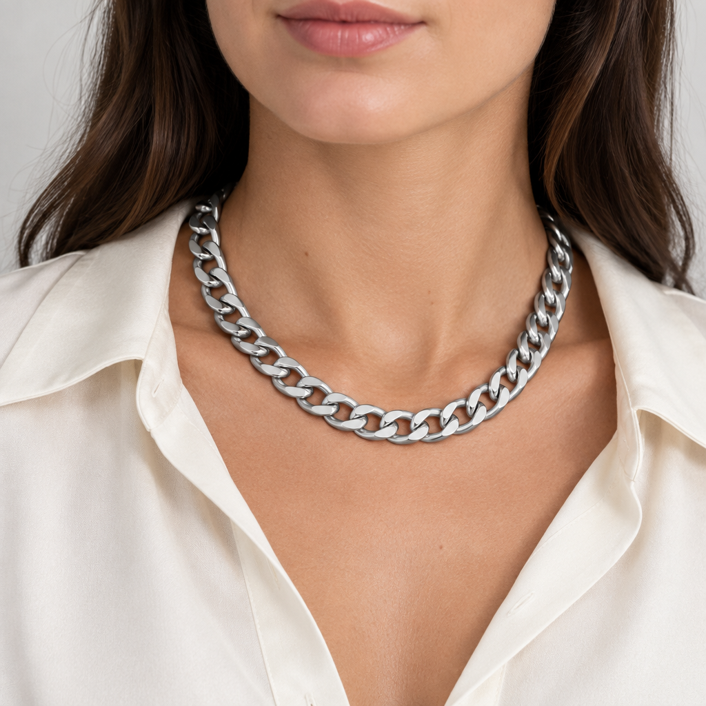 Collar corto de cadena de acero