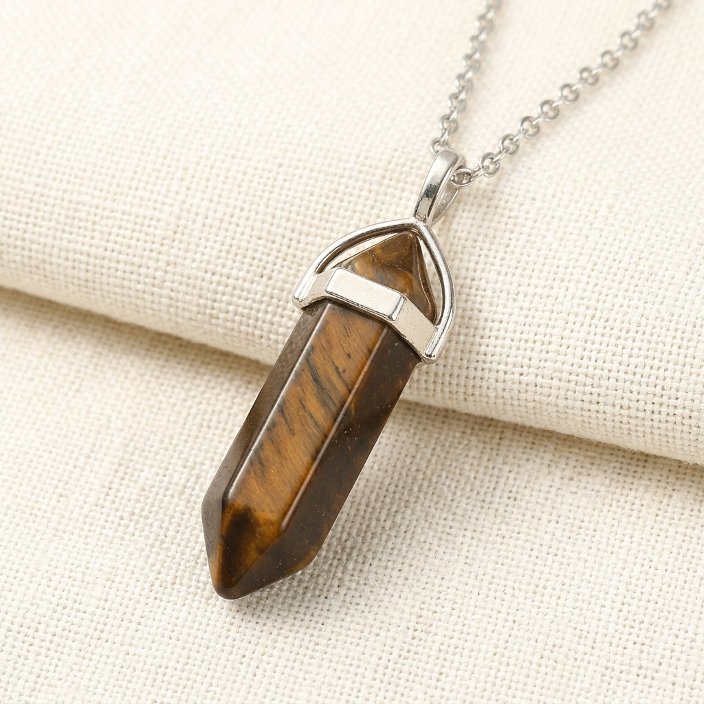 Collar de cadena con ojo de tigre
