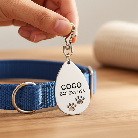Colocando chapa identificativa COCO en collar