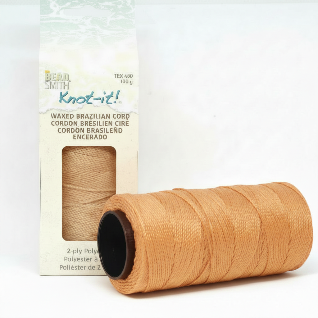 Cordón brasileño beige-melocotón anaranjado fondo blanco