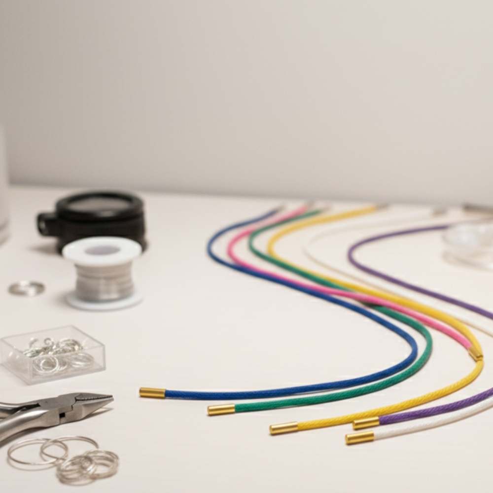 1x Capuchones o Terminales Cordón Chapado Dorado 24k 304 Plata 5x2.5mm