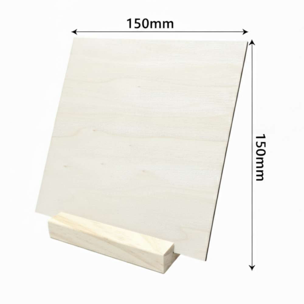 Lienzo cuadrado de madera con grabado láser de alta precisión.