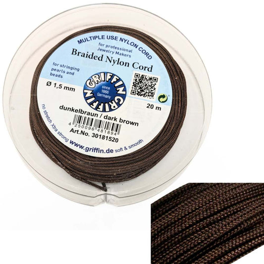 Bobina Hilo Trenzado europeo Griffin - 1,5mm - Dark Brown x 20mts