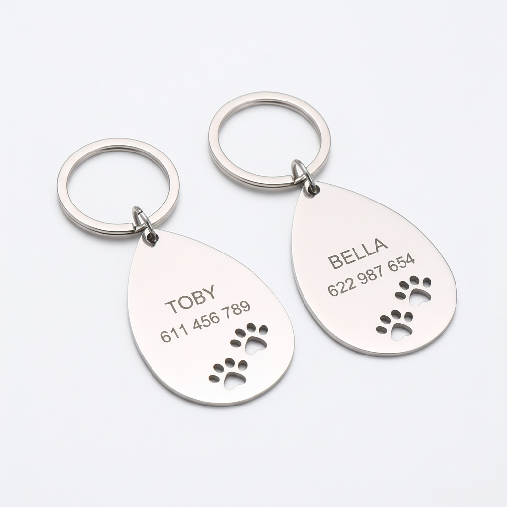 Dos chapas identificativas TOBY y BELLA