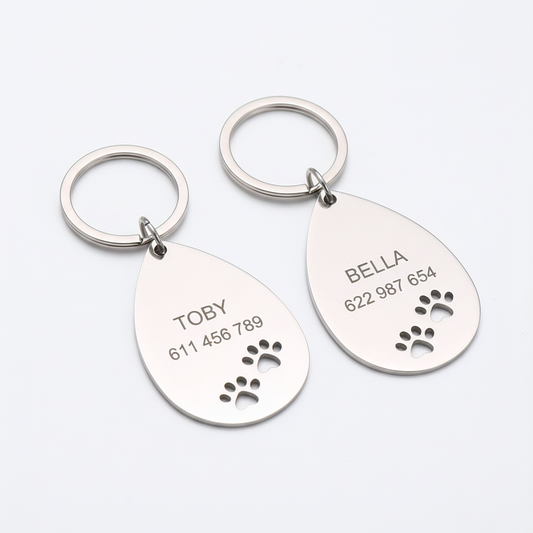 Dos chapas identificativas TOBY y BELLA