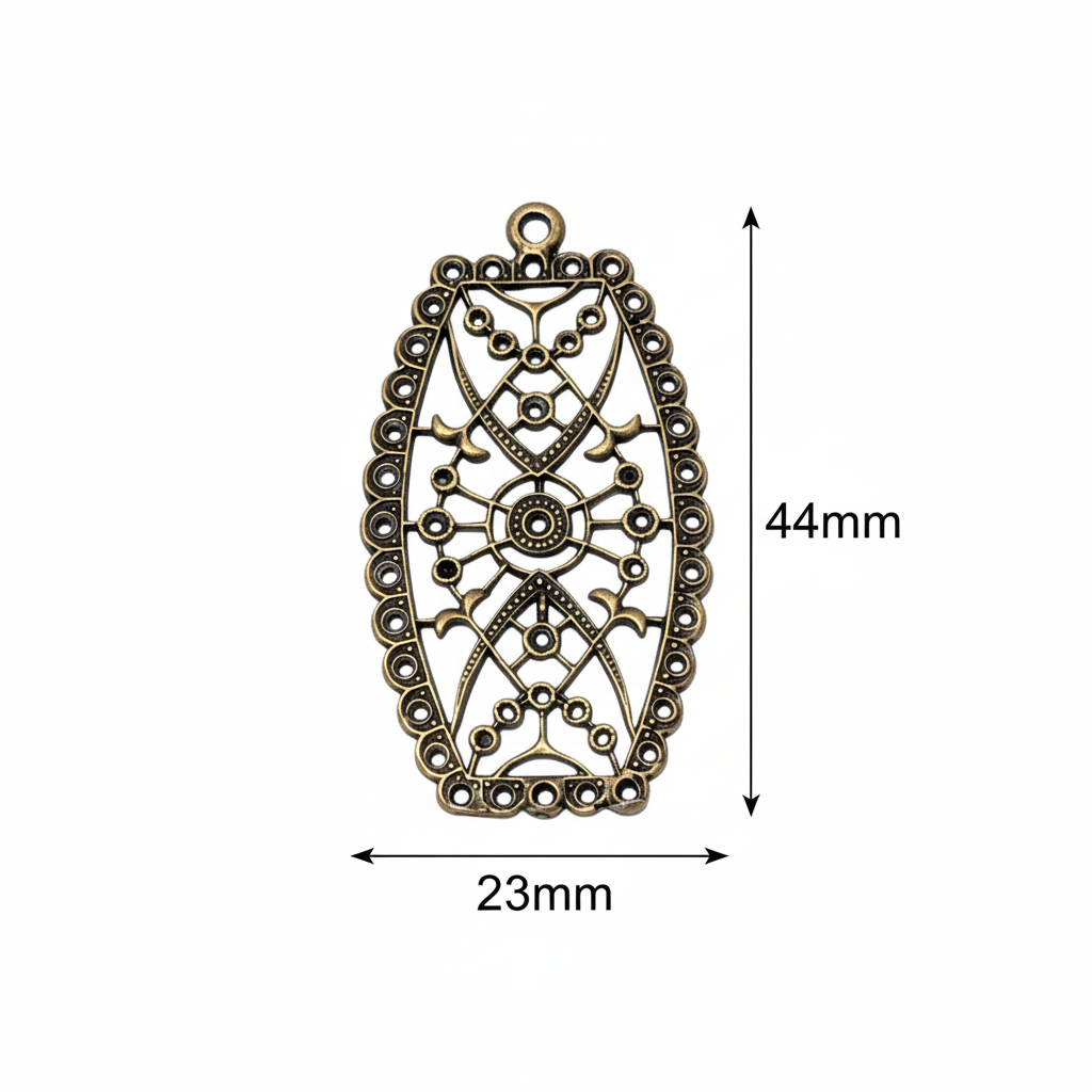 Entrepieza filigrana bronce - medidas 44x23mm