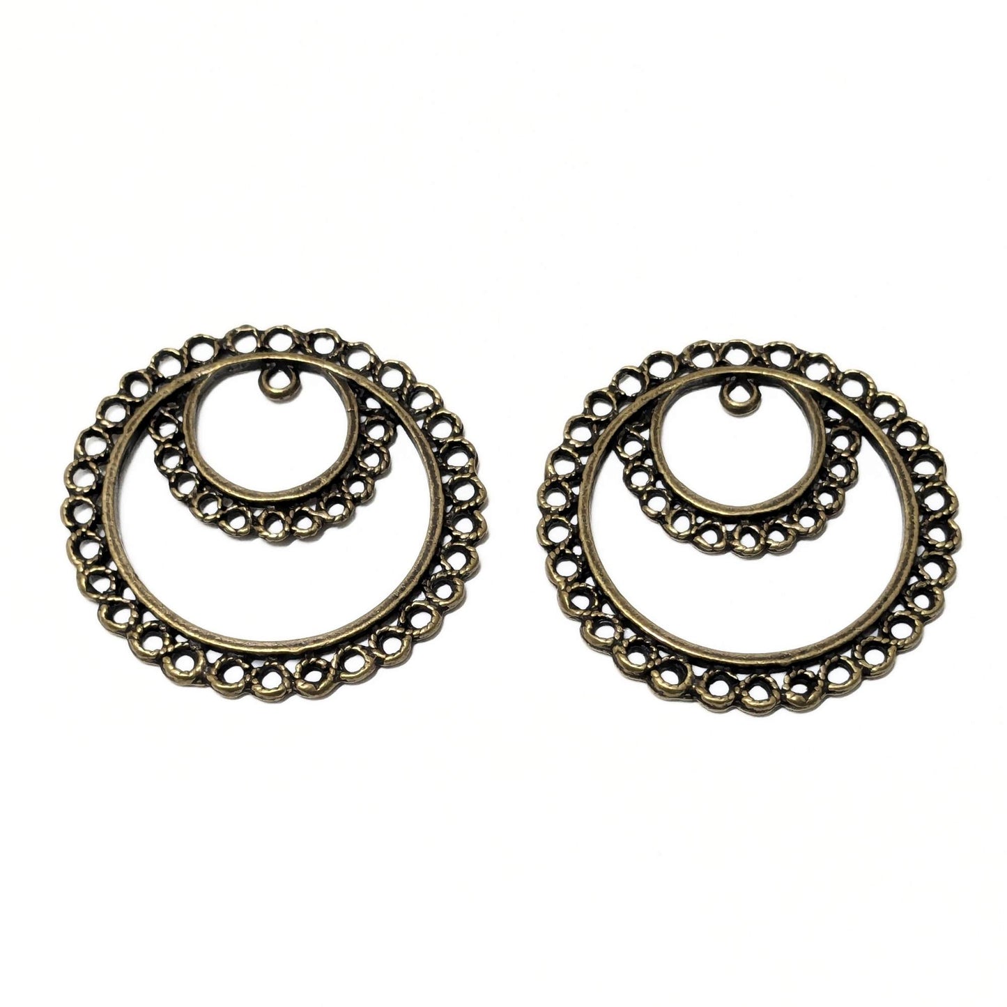 Entrepiezas para pendientes en color bronce