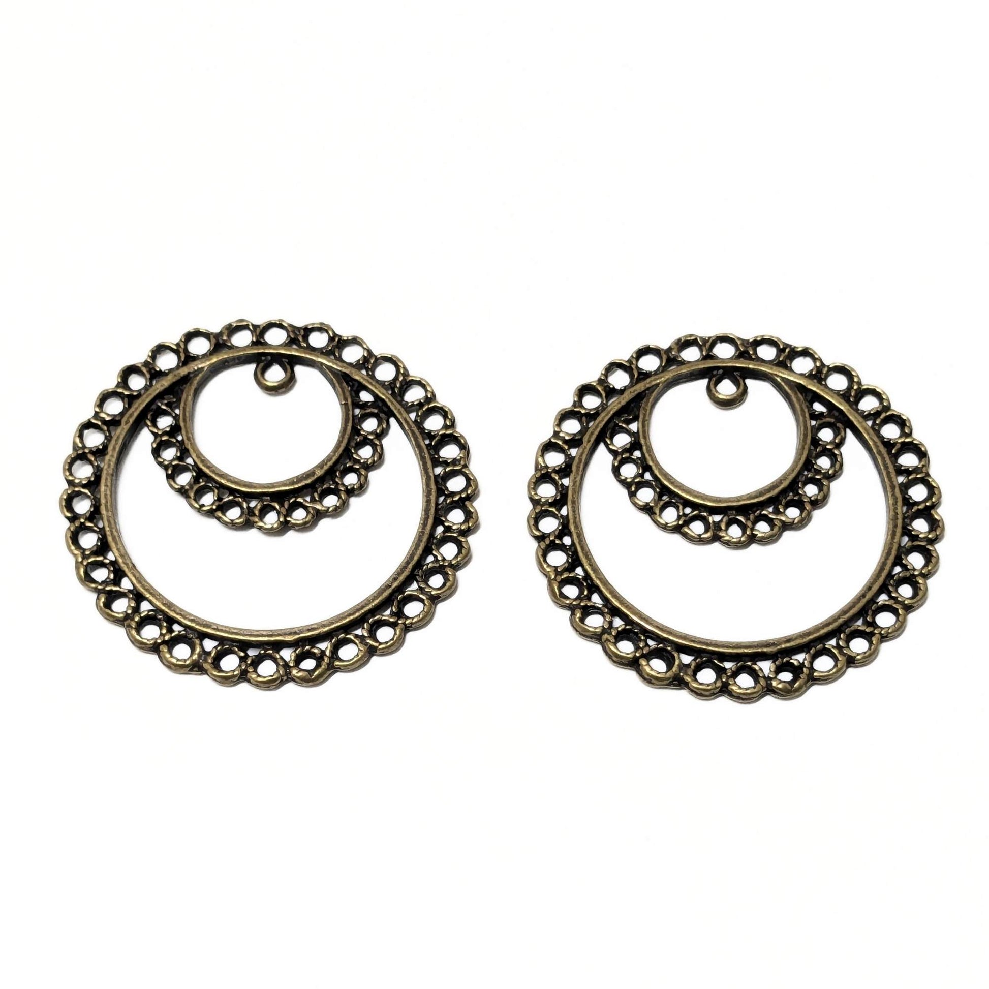 Entrepiezas para pendientes en color bronce