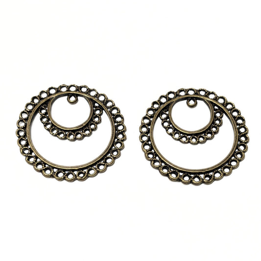 Entrepiezas para pendientes en color bronce