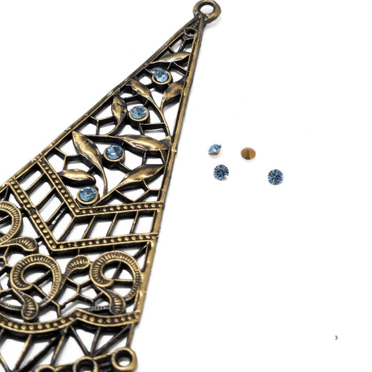 entrepiezas pendientes bronce con engastes PP15 chandelier