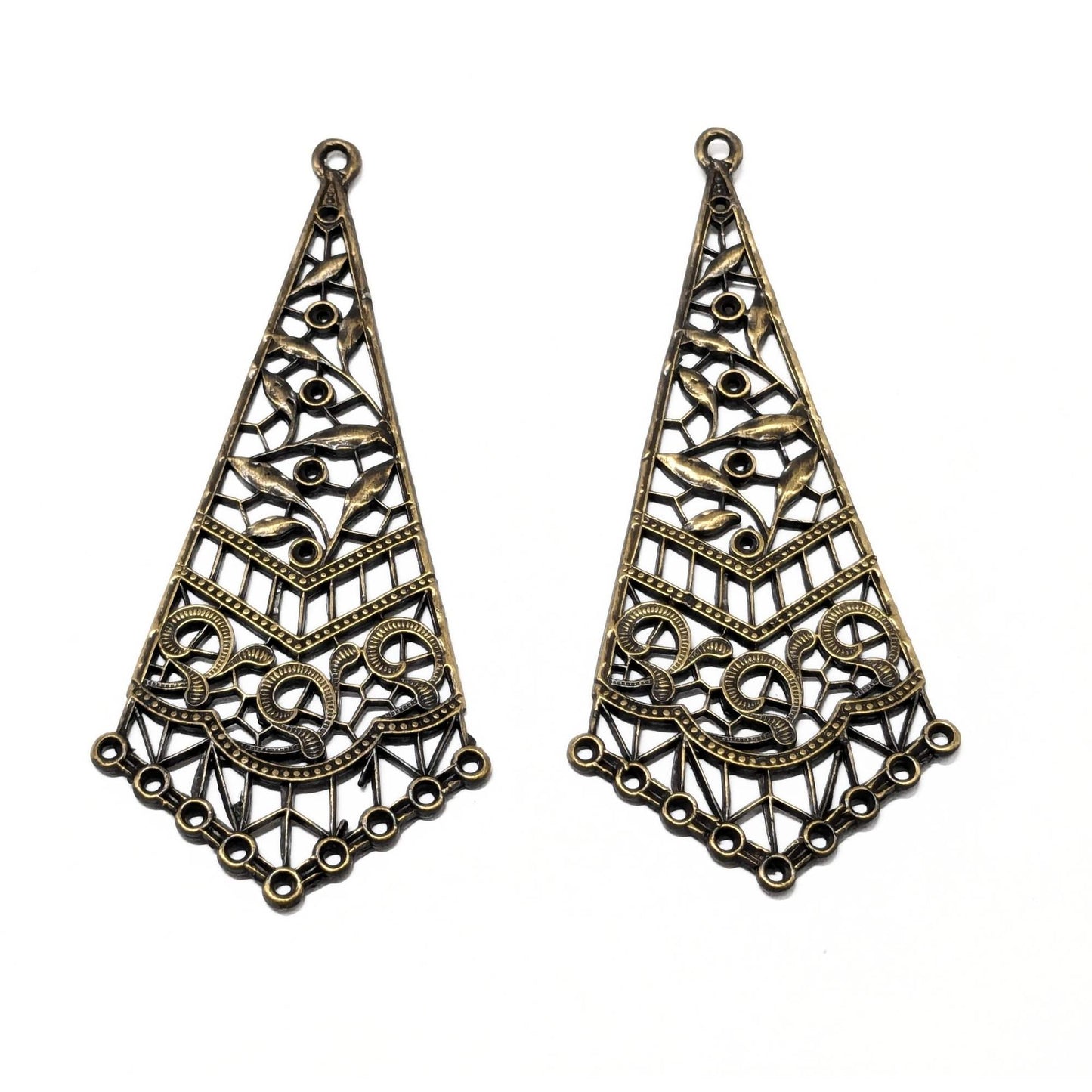 entrepiezas pendientes bronce con engastes PP15