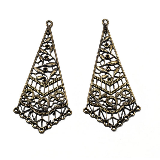 entrepiezas pendientes bronce con engastes PP15