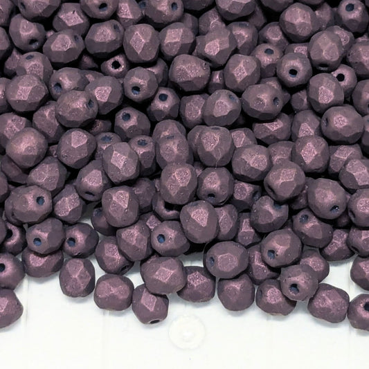 10x Facetadas 4mm TWILIGHT DEEP PLUM